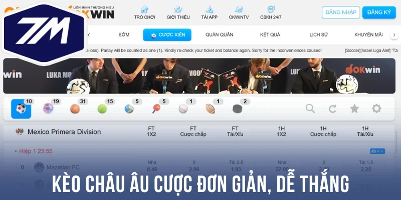 Kèo châu Âu cược đơn giản, dễ thắng