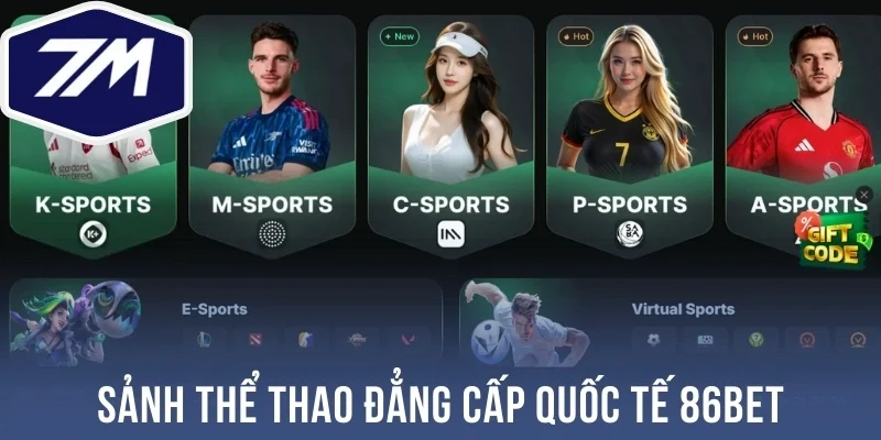 Sảnh thể thao sang trọng đẳng cấp quốc tế 86bet
