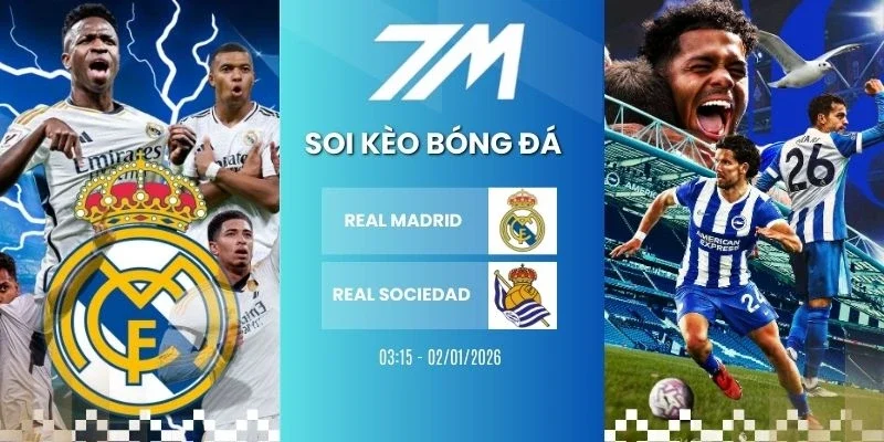 Kèo bóng đá Real Madrid vs Real Sociedad hôm nay ngày 14/02/2026 - La Liga