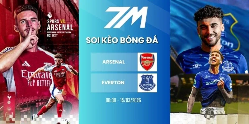 Tỷ lệ kèo Arsenal vs Everton hôm nay ngày 15/03/2026 - NHA