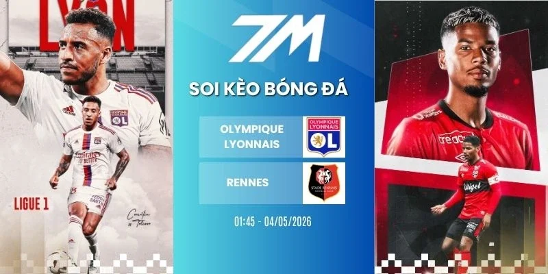 Tỷ lệ kèo Olympique Lyonnais vs Rennes hôm nay ngày 04/05/2026 - Ligue 1